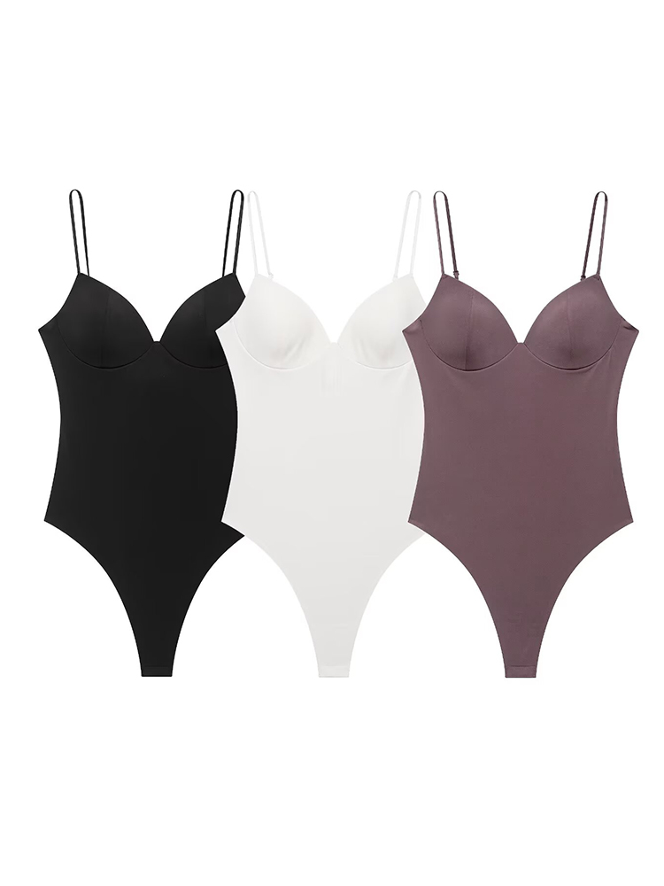 Shapewear Bodysuit Firm - TFMLN Sommer Damen Bodysuit mit Herzausschnitt,
