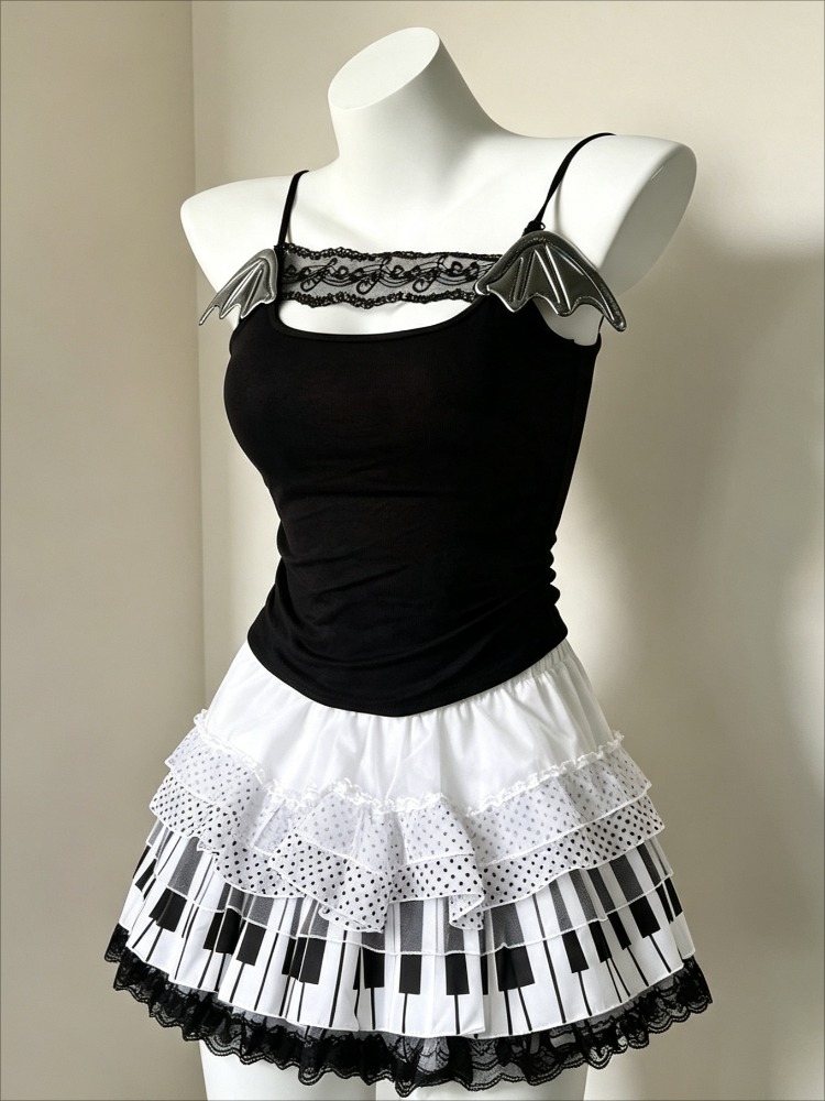 Cami Top Lace - Retro 2000er Jahre Harajuku Zweiteiler Damen